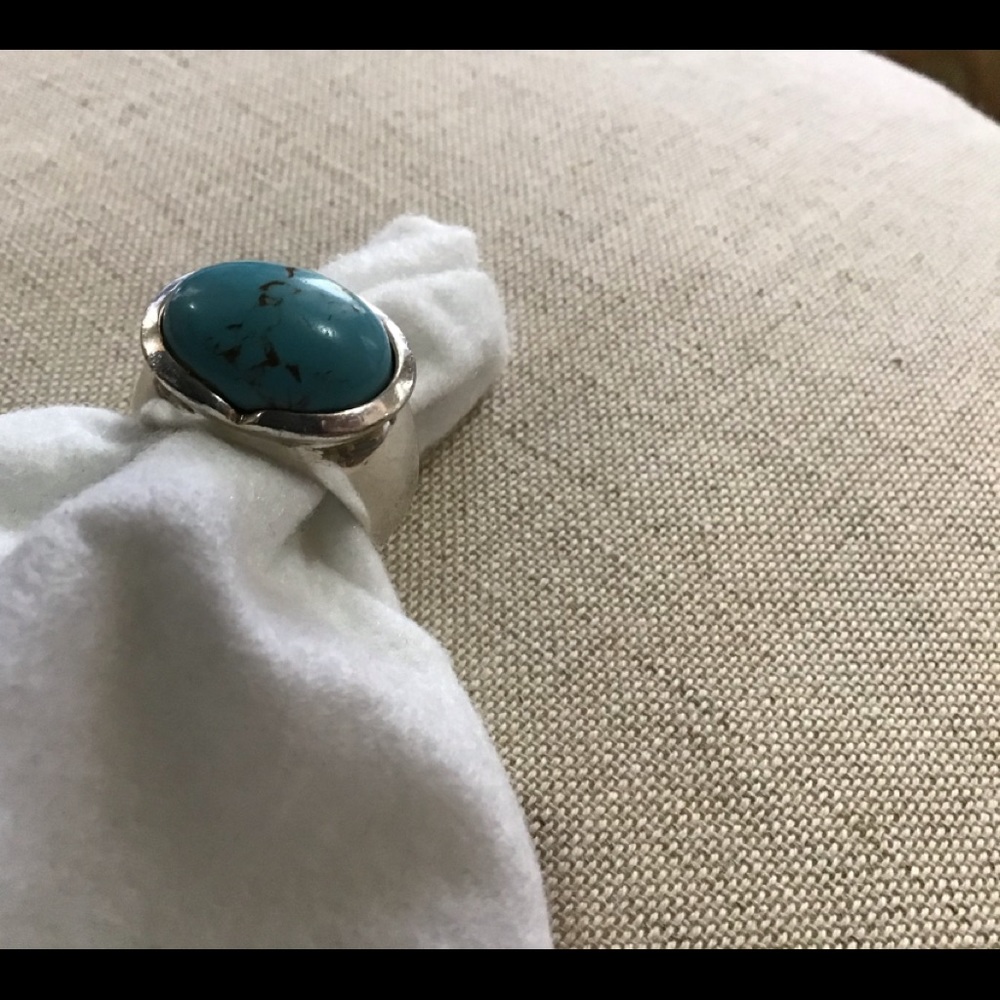 GSJ vintage turquoise cabochon ring